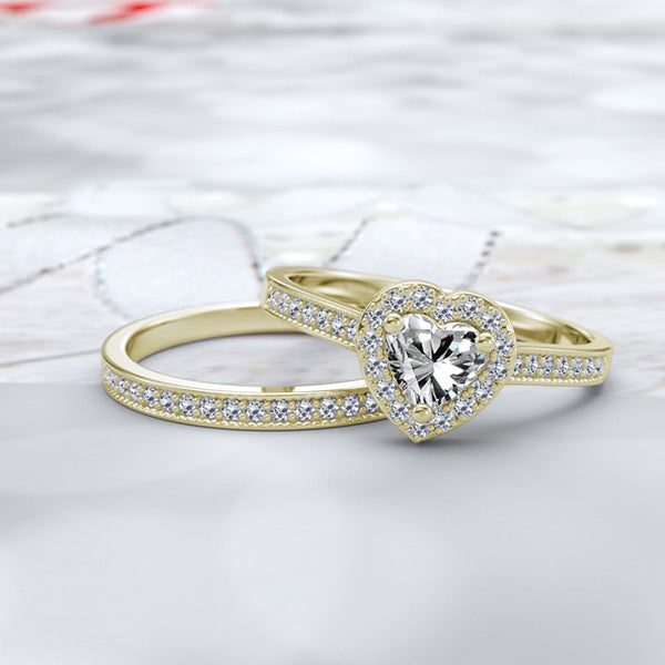 HEART SHAPED DIAMOND BRIDAL SET - 16GG20